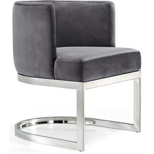 Maklaine Contemporary 19.5&quotH Velvet Dining Chair in Gray