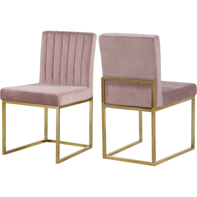 Maklaine Contemporary Pink Velvet Dining Chair (Set of 2)