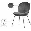 Maklaine Contemporary Gray Velvet Dining Chair (Set of 2)