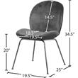 Maklaine Contemporary Gray Velvet Dining Chair (Set of 2)