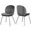 Maklaine Contemporary Gray Velvet Dining Chair (Set of 2)