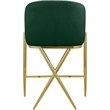 Maklaine Contemporary Velvet Counter Stool in Rich Green/Gold