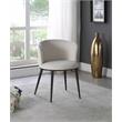 Maklaine Contemporary Cream Velvet Dining Chair (Set of 2)
