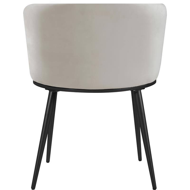 Maklaine Contemporary Cream Velvet Dining Chair (Set of 2)