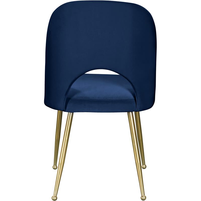 Maklaine Contemporary Navy Velvet Dining Chair (Set of 2)