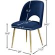 Maklaine Contemporary Navy Velvet Dining Chair (Set of 2)