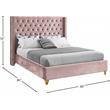 Maklaine Contemporary Upholstery Pink Velvet King Bed