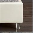 Maklaine Contemporary Upholstery Cream Velvet Twin Bed