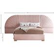Maklaine Contemporary Upholstery Pink Velvet King Bed