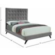 Maklaine Contemporary Upholstery Gray Velvet King Bed