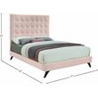 Maklaine Contemporary Upholstery Pink Velvet Full Bed