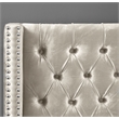 Maklaine Solid Wood Tufted Velvet Wing Back Twin Bed in Cream