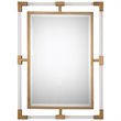 Maklaine Contemporary Decorative Glass Mirror in Gold