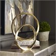 Maklaine Contemporary 2 Piece Ring Sculpture Set in Gold