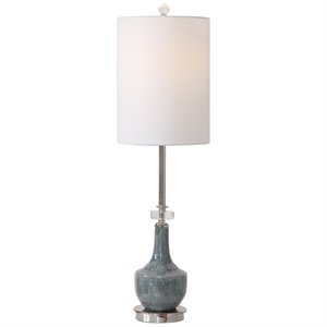 maklaine contemporary ceramic buffet lamp in mottled blue
