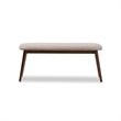 Maklaine Transitional Styled Fabric Dining Bench in Light Gray
