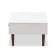 Maklaine Modern Wood Top Storage Coffee Table in White and Brown