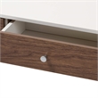Maklaine Modern Wood Top Storage Coffee Table in White and Brown