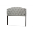 Maklaine Modern Upholstered Tufted Full Panel Headboard in Gray