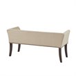 Maklaine Transitional Solid Wood and Fabric Upholstered Accent Bench in Cream