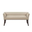 Maklaine Transitional Solid Wood and Fabric Upholstered Accent Bench in Cream
