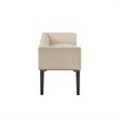 Maklaine Transitional Solid Wood and Fabric Upholstered Accent Bench in Cream