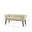 Maklaine Transitional Solid Wood and Fabric Upholstered Accent Bench in Cream