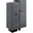 Maklaine Fabric Reversible Sleeper Sofa with Storage Cup Holder USB in Gray