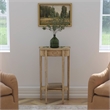 Maklaine Transitional Antique Engineered Wood Console Table in Beige