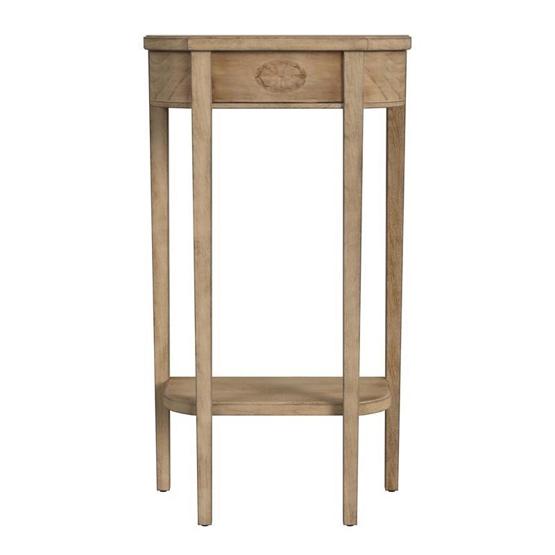 Maklaine Transitional Antique Engineered Wood Console Table in Beige