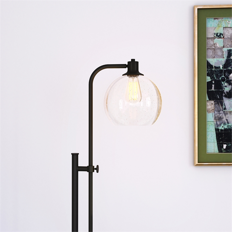 Maklaine Industrial Height Adjustble Floor Lamp in Black and Bronze