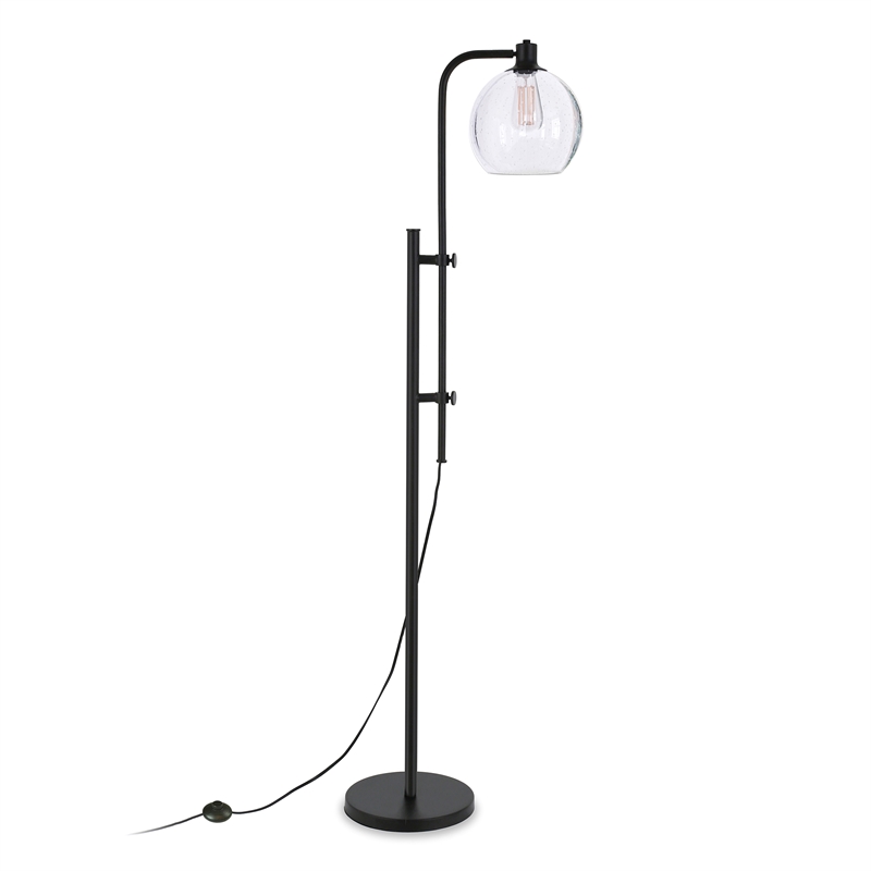 Maklaine Industrial Height Adjustble Floor Lamp in Black and Bronze