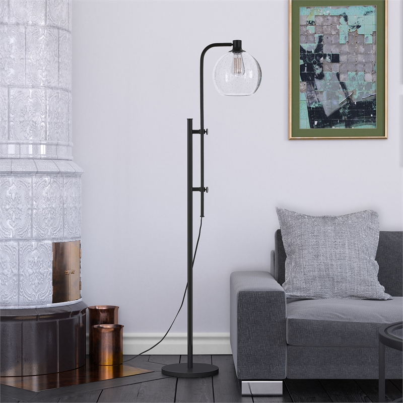 Maklaine Industrial Height Adjustble Floor Lamp in Black and Bronze