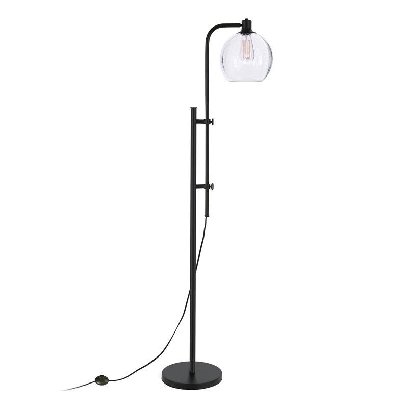 Maklaine Industrial Height Adjustble Floor Lamp in Black and Bronze