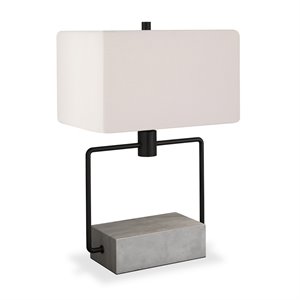 Maklaine Contemporary 23.5&quot Table Lamp in Concrete Stone