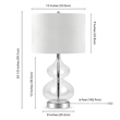 Maklaine Contemporary Clear Glass Table Lamp with Linen Fabric Shade