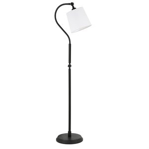 Maklaine Contemporary 59' Metal Arced Floor Lamp in Black and Bronze