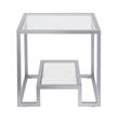 Maklaine Contemporary Metal Double Cross Legged Side Table in Nickel