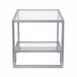 Maklaine Contemporary Metal Double Cross Legged Side Table in Nickel