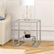 Maklaine Contemporary Metal Double Cross Legged Side Table in Nickel
