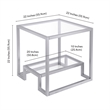 Maklaine Contemporary Metal Double Cross Legged Side Table in Nickel