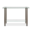 Maklaine Contemporary Console Table in Nickel and Gray