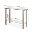 Maklaine Contemporary Console Table in Nickel and Gray
