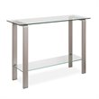 Maklaine Contemporary Console Table in Nickel and Gray