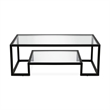 Maklaine Contemporary Metal Coffee Table in Black and Bronze