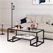 Maklaine Contemporary Metal Coffee Table in Black and Bronze