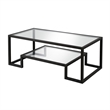 Maklaine Contemporary Metal Coffee Table in Black and Bronze