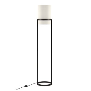 Maklaine Metal Industrial Glam Floor Lamp in Black and Bronze