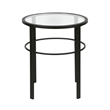 Maklaine Contemporary Blackened Bronze Side Table with Glass Top