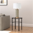 Maklaine Contemporary Blackened Bronze Side Table with Glass Top